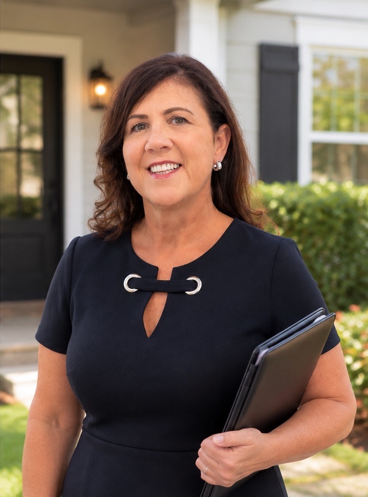 Solange Bassaco in front of a home