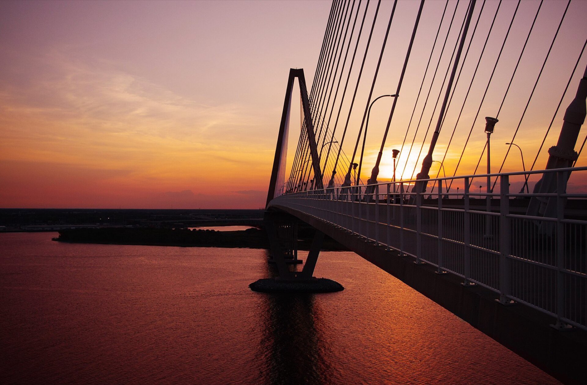 Ravenel Bridge at sunset